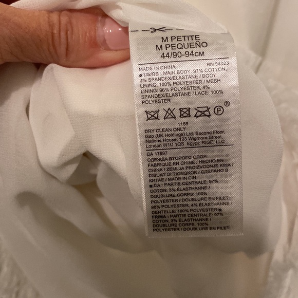 Banana Republic white cotton dress fringe trim on skirt - Picture 8 of 8